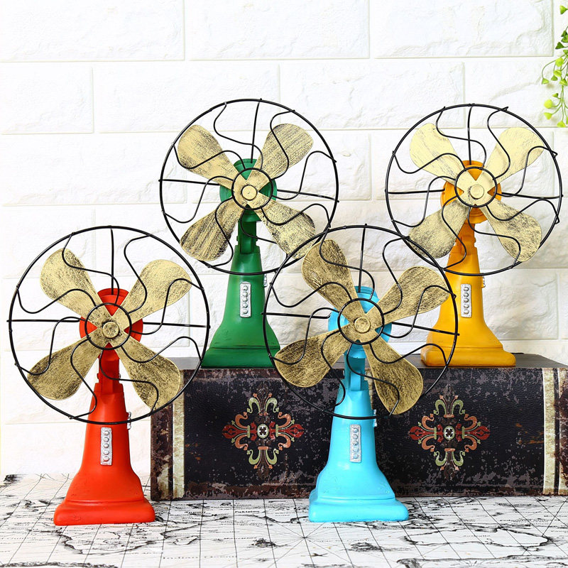 Meme Retro Nostalgia Vintage Electric Fan American Countryside Café Bar Ornament Interior Shop Window Swing-Taobao