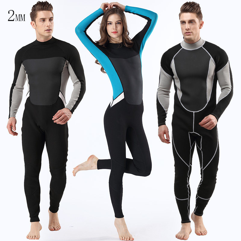2MM high-grade wetsuit men and women sunscreen snorkeling bathing suit couple one-piece warm surf suit Windsurfing jet ski