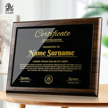 Walnut crystal authorization plaque custom custom honor trophy certificate production agent supply Dealer authorization