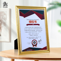 Gold leaf honor plaque Metal medal custom crystal medal Authorization card custom certificate Agent to join the dealer