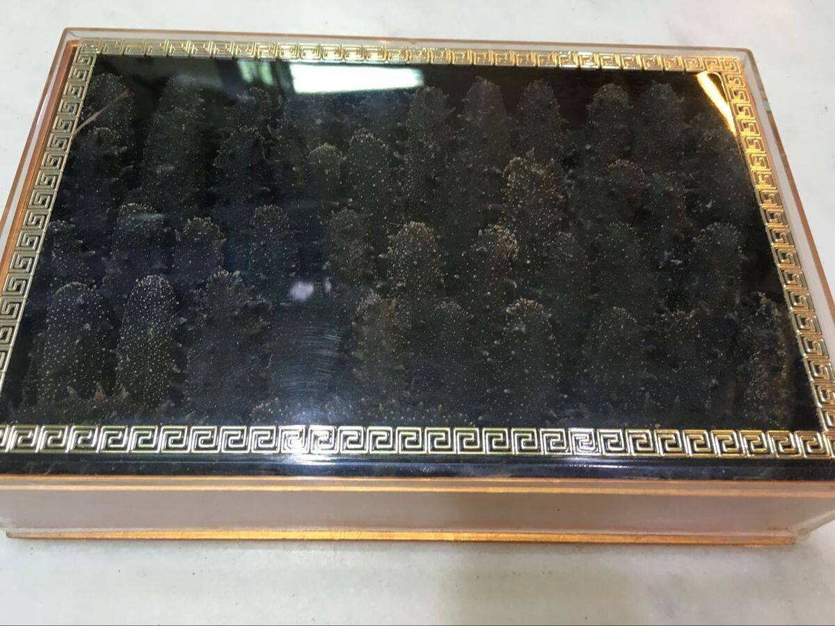 Dalian pure light dried sea cucumber dry goods 500 grams dry 50-60 head Liao sea seepage three deep can hold gift box