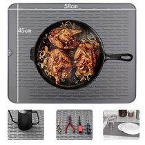 Kitchen plus size silicone drain insulation mat countertop thickened anti-hot pot mat Cutting board fixed non-slip mat Table mat