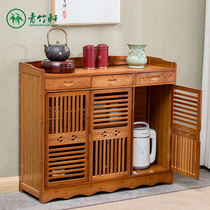 Side cabinet locker home kitchen shelf multifunctional retro drawer storage cabinet Chinese style simple tea cabinet