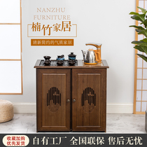 New Chinese tea table tea water cabinet small family type solid wood tea table Home small tea table tea set integrated mobile tea cart