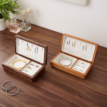 Walnuts Wood First Accessories Box Large Capacity Earrings Earrings Necklace Accessories Box Home Jewelry Containing Box Solid Wood