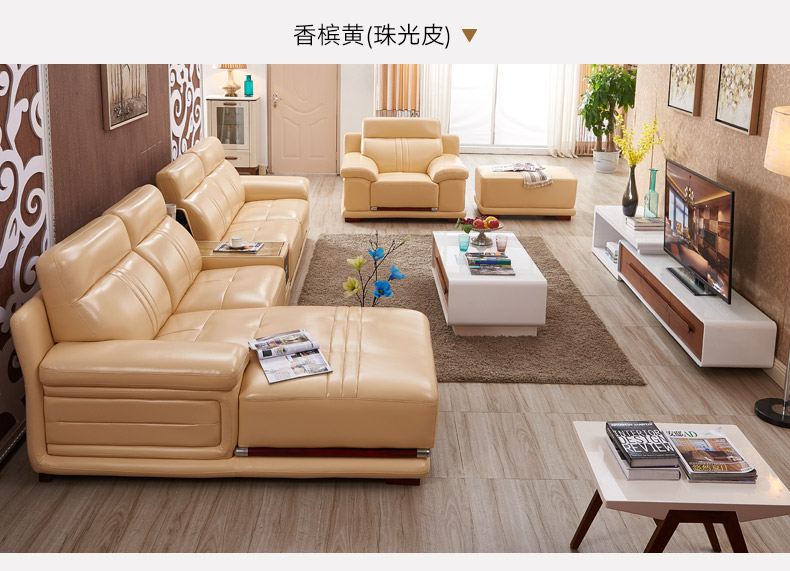 Ailes lớp đầu tiên sofa da bàn cà phê TV kết hợp tủ set da nghệ thuật góc sofa set đồ nội thất