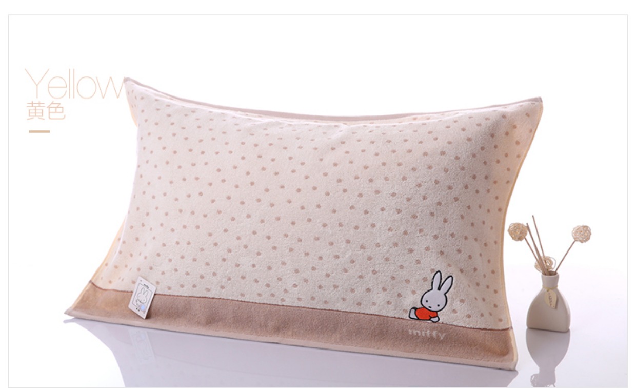 Khăn gối vàng cotton một đôi hoạt hình dễ thương Mi Fei thỏ Jin Hao khăn gối mềm mại và thoải mái - Khăn gối vỏ gối anime