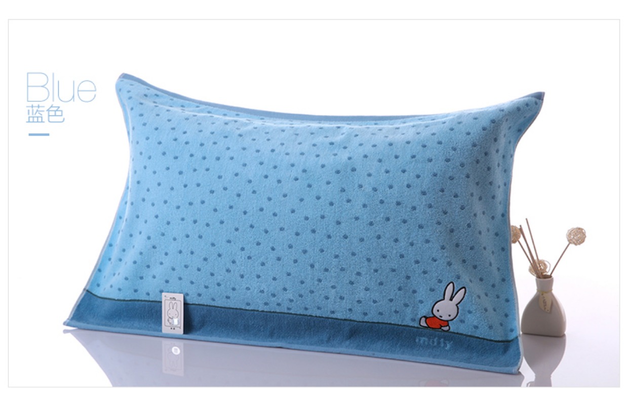 Khăn gối vàng cotton một đôi hoạt hình dễ thương Mi Fei thỏ Jin Hao khăn gối mềm mại và thoải mái - Khăn gối vỏ gối anime