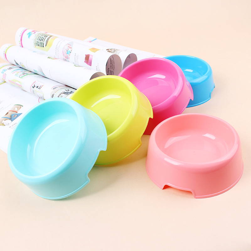 Pet bát cần thiết hàng ngày kẹo màu nhựa đơn bát thức ăn cho chó bát con mèo bát con chó bát thức ăn con chó bát con mèo con bát - Cat / Dog hàng ngày Neccessities bình nước cho mèo