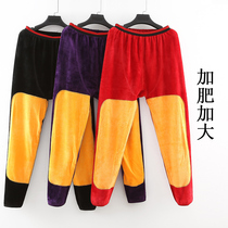  Middle-aged and elderly lady mother medium-thick loose-mouth high-waist thin velvet pants plus fat increase knee pads warm pants plus velvet thin cotton pants