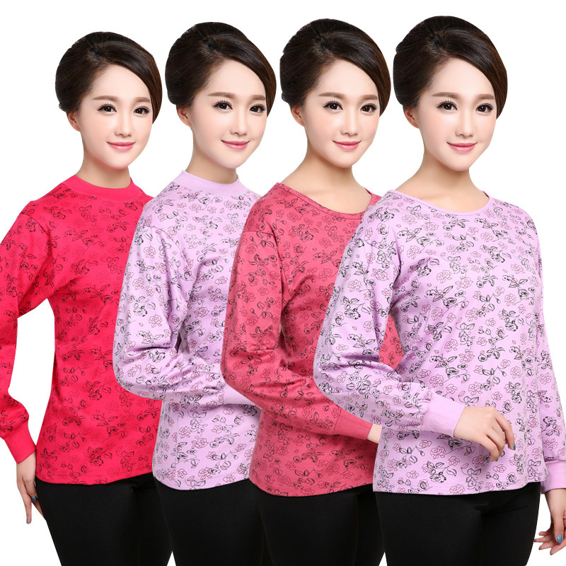 Women's autumn coat top Women's single piece women's hypertrophic size pure cotton middle-aged and elderly mother's long-sleeved heating coat