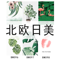  Nordic Japan and the United States gallery screen yarn painting custom round square translucent Georgette flower grid canvas porch picture frame