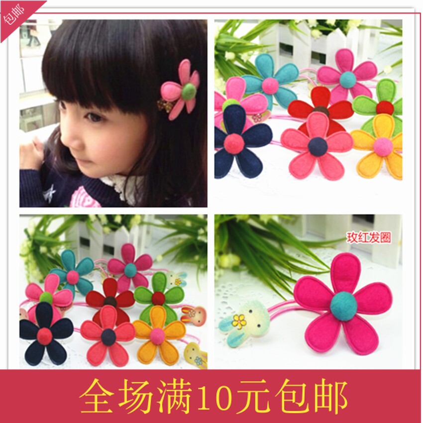Korean version Korea spring 5-petal floral hair ring hairpin hairpin hairpin girl child hair accessories headwear head flower