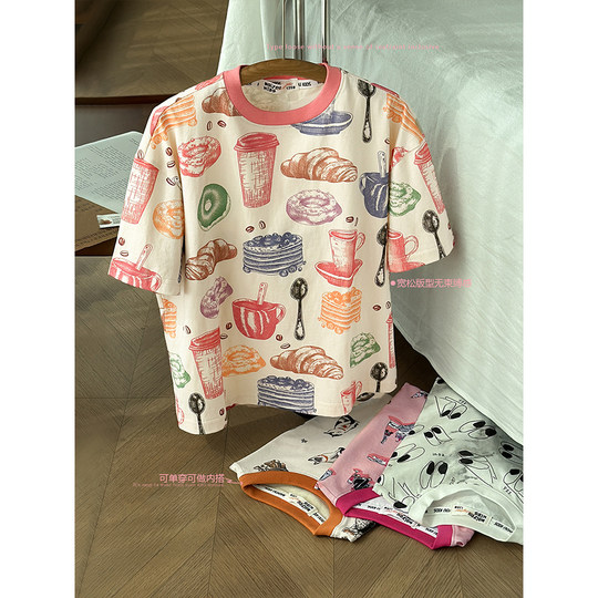 Cream kids children's clothing girls 2024 summer new cartoon short-sleeved T-shirt foreign style baby casual half-sleeved top