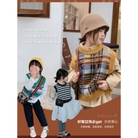 Кремовый осенний детский трикотажный жилет для девочек, в западном стиле