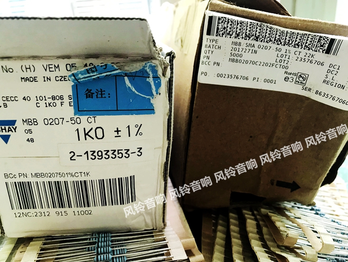 10pcs] Import VISHAY BC 1 4W copper pin 0.25W resistance 22K 33K 47K 100K