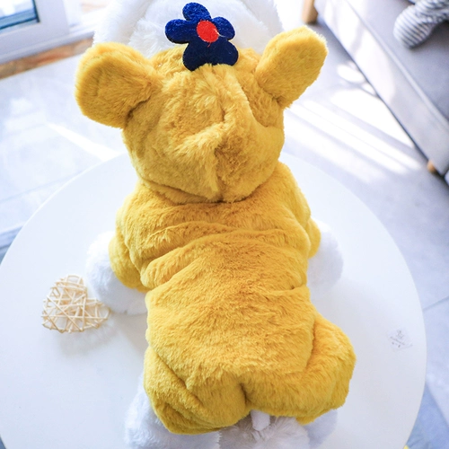 Симпатичная осенняя и зима сгущенная собачья хлопковое пальто повседневная четвероногий одежда Тедди бишон медведь Померанский питомец зима плюс бархатная одежда для собак