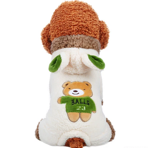 Собачья одежда падает, и зима сгущенная двойная слоя теплой хлопковая одежда Тедди Бишон Красивые домашние животные Зимние четвероноги