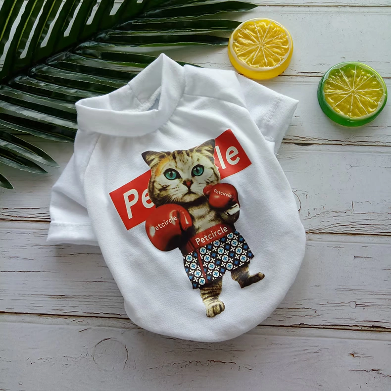 Quần áo thú cưng mùa hè Teddy Teddy mát mẻ thoáng mát quần áo chó dễ thương mèo nghịch ngợm boxer áo thun - Quần áo & phụ kiện thú cưng áo chó con