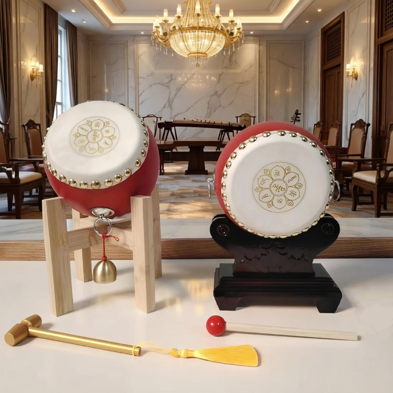 Bai Fu Six Emperors Auspicious Drum Living Room Desktop Entrance Feng Shui Ornament Home Decoration Housewarming Gift Opening Ceremony Gift