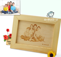 Wooden painting Valentines Day birthday gift wooden panel painting personality customization commemorative DIY send male and female friends wedding carving