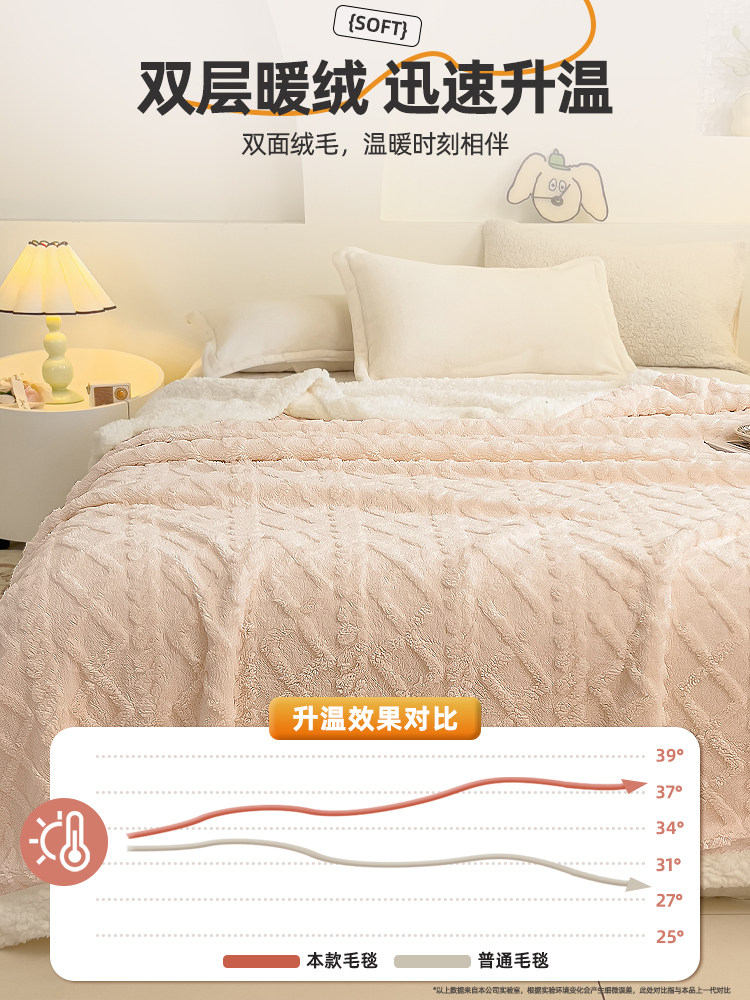Sofa Blanket, Coral Fleece Small Blanket, Office Shawl, Nap Blanket, Winter Thickened Air Conditioning Blanket, for Bed Use