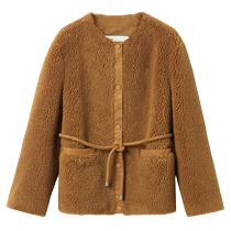 Langzi wool camel hair retro high-end temperament particle coat coat for women 2024 winter new imitation fur