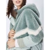 Longzi lông phụ nữ mùa thu và mùa đông mới thiết kế tương phản len khâu xuống áo khoác áo khoác - Faux Fur