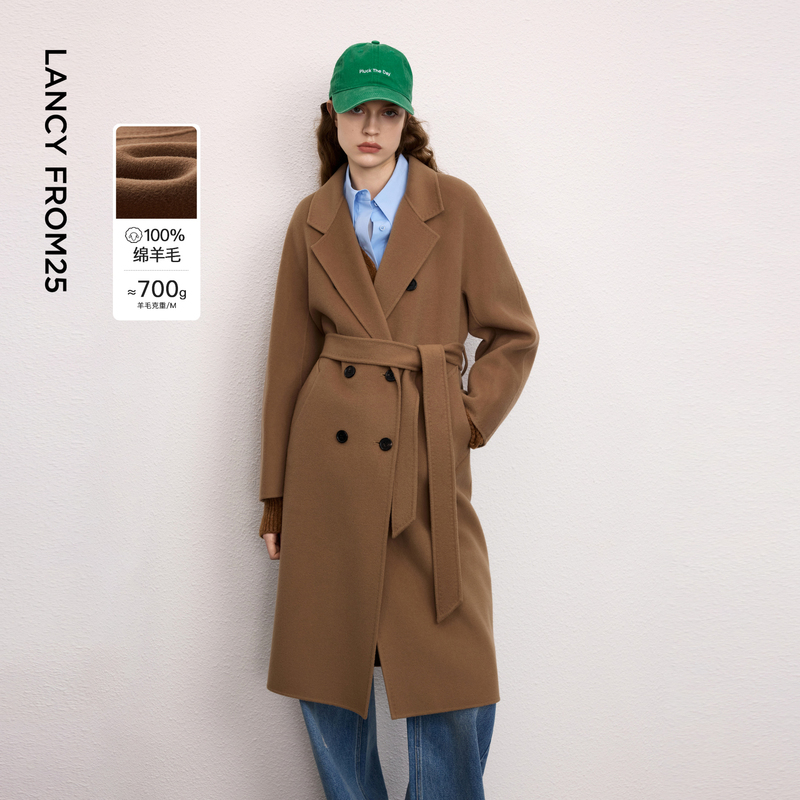 【Basic Wardrobe Wang Churan's Same Style】Langzi 25 Pure Wool French Coat Woolen Jacket Winter New Style