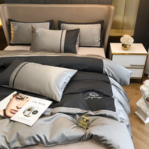 European style luxury high-grade 140 long staple cotton cotton cotton bed four-piece cotton luxury quilt cover mens bedding