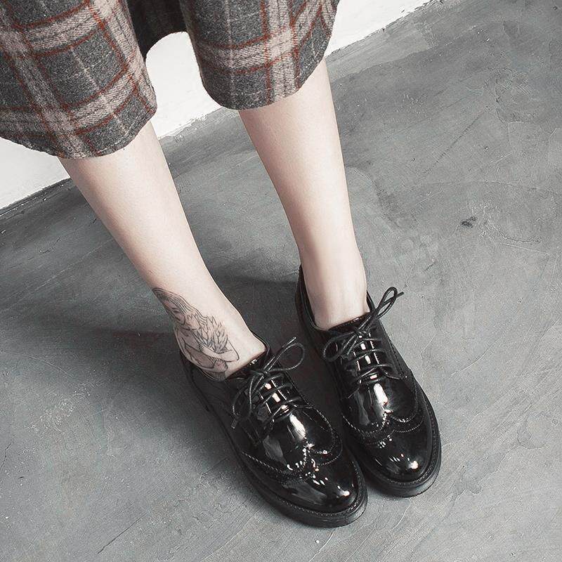 Brock small leather shoes female Korean version 100 hitch 2021 new spring autumn retro Inn wind leather bag shoes women's shoes