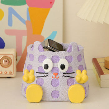 Cute dopamine girls workstation good stuff storage office desktop pen holder emotional stability transformation artifact ornament
