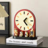 Vintage Creative Desktop Clock, Tabletop Electronic Clock, Display-Style Living Room Sideboard, Soft Decoration with a High-End Feel