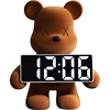 Light Luxury Violent Bear Electronic Clock Desktop Ornament Table Clock Display Children's Girl Creative Clock Decoration