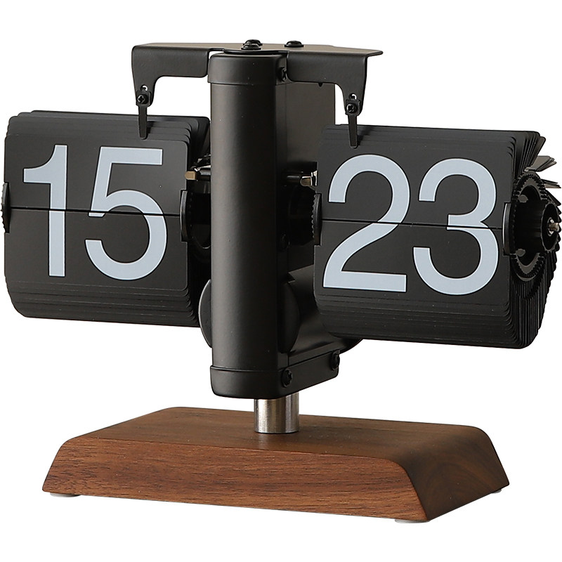 Automatic Page-Turning Clock Desktop Ornament Retro Mechanical Watch Table-Style Tech-Sense Digital Electronic Clock Decoration