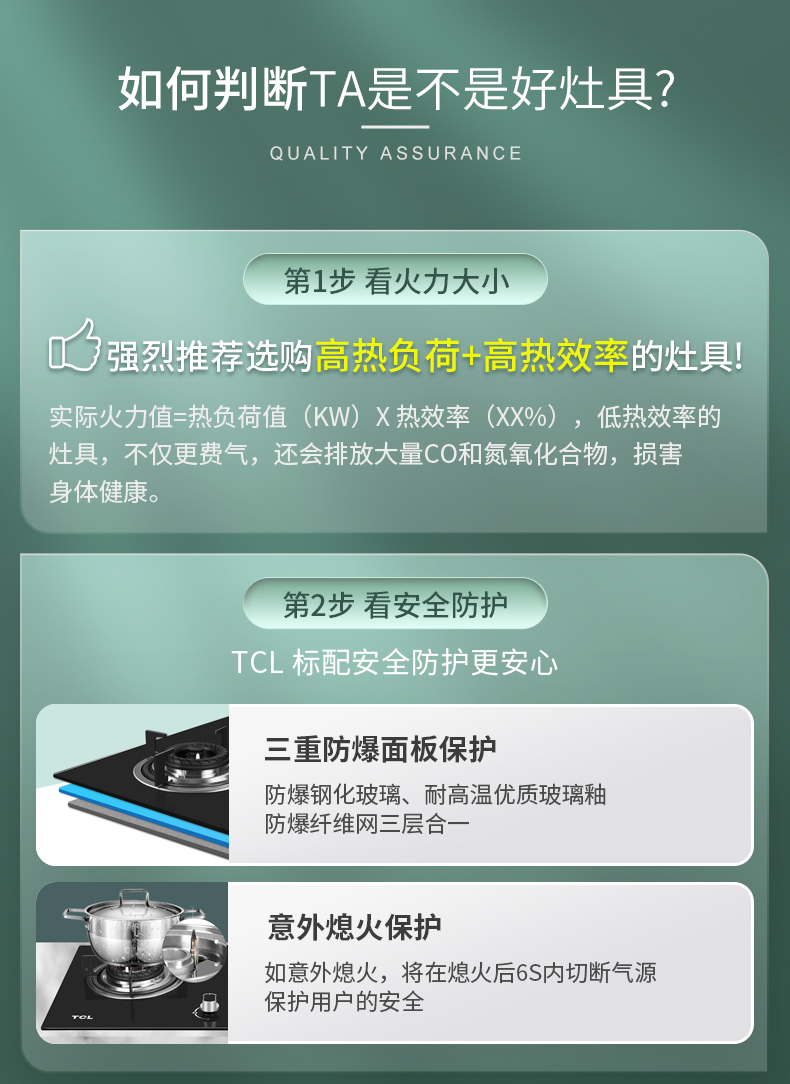 TCL 501B 台上/嵌入式5.0kW大火力燃气灶 一级能效 图2