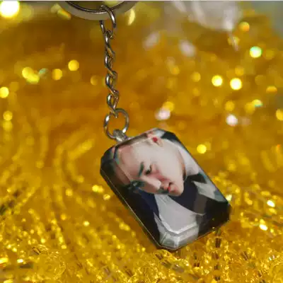 Photo Customized Crystal keychain Korean cute men and women couples waist hanging key chain creative birthday gift