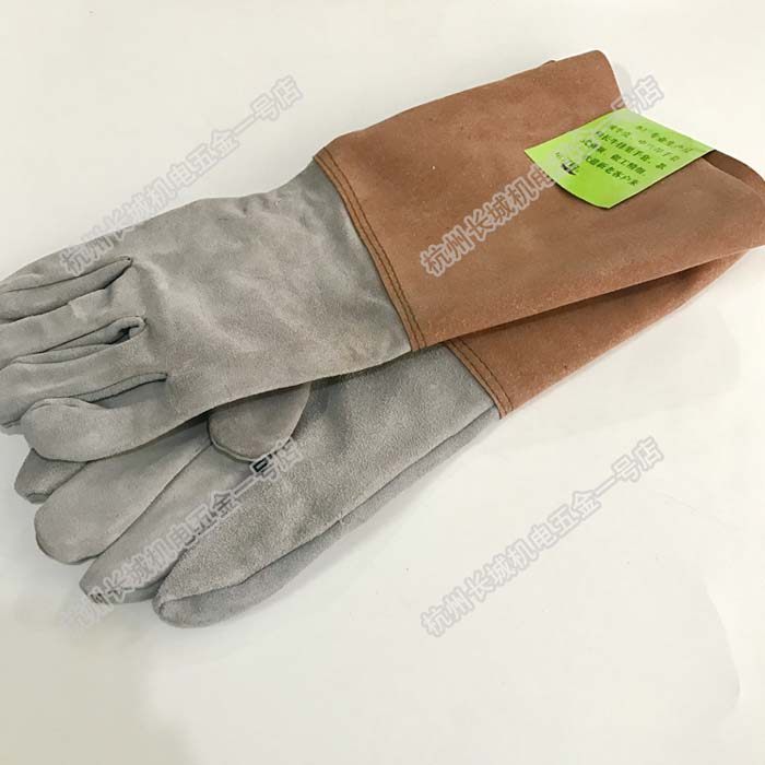 Labor insurance welder welding gloves long version thickened cowhide high temperature heat insulation wear-resistant welding gloves fireproof and anti-scalding sleeves