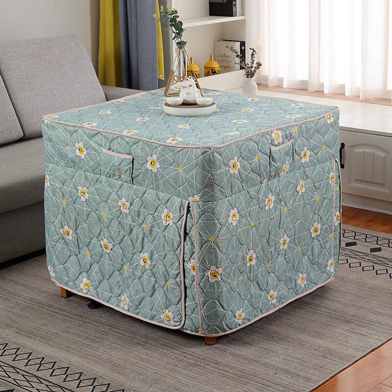Furnace cover protective cover tablecloth disassembly cover roasting fire quilt removable and washable cloth cover one table cover square table stove waterproof