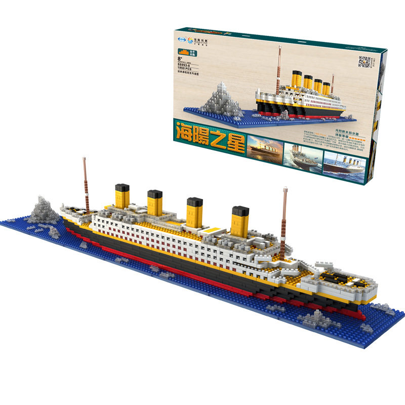 Foreign Trade Titanic small particle block miniature diamond particles children's Yichi diy assembly toy ship