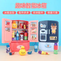 Foreign trade children play house simulation smart refrigerator kitchen toys double door mini home appliances girls educational toys