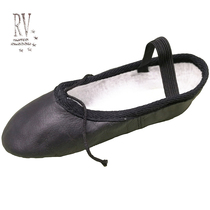 British RV real cowhide baby dance shoes girls ballet shoes children Mens soft bottom practice shoes black dancing shoes