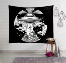 Nordic ins Wind hanging cloth UFO flying saucer ET alien wall background decoration painting tapestry wall decoration beach tablecloth