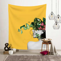 Modern minimalist Nordic ins hanging cloth yellow bottom wall background decorative painting tapestry wall decoration beach towel table cover cloth