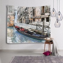 Italian water city Venice scenery Nordic ins wall background decorative painting cloth tapestry art cover cloth