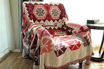 Foreign trade Nordic geometry European and American style modern simple cotton linen bedding bed cover cover single piece sofa towel blanket