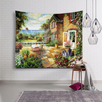 European oil painting French countryside cloth Nordic ins wall background decoration painting wall tapestry sofa towel tablecloth