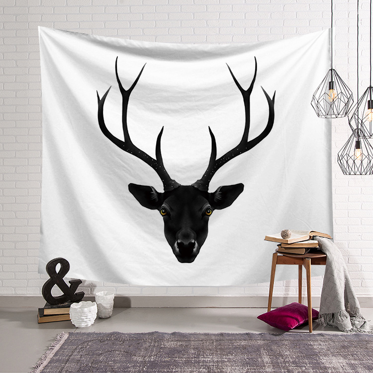Elk head Vẻ đẹp Bắc Âu ins treo vải nền tường trang trí vải tấm thảm tường chăn vườn sofa khăn trải bàn tham trang tri