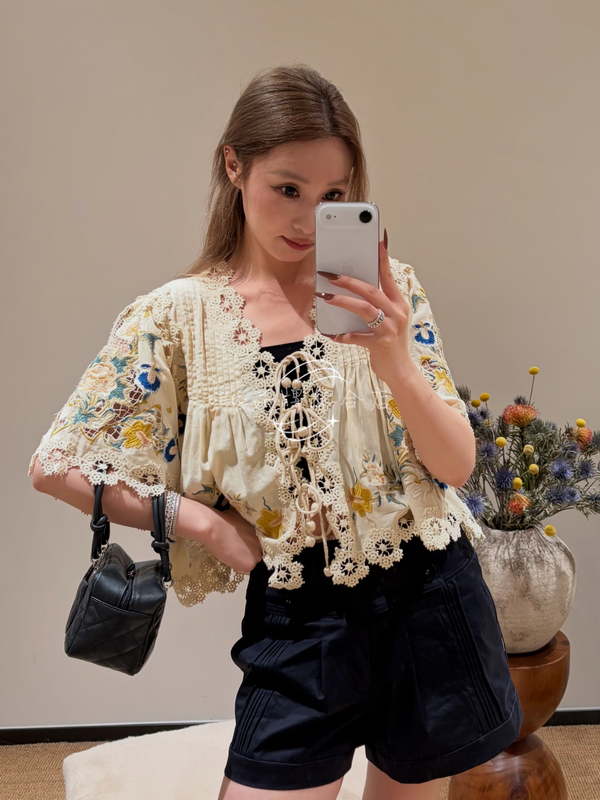 Sea New York Shirt 26 Early Autumn New Style French Embroidered Lace V-Neck Shirt Top + Wide-Leg Pants Sea New York Shirt 26 Early Autumn New Style French Embroidered Lace V-Neck Shirt Top + Wide-Leg Pants