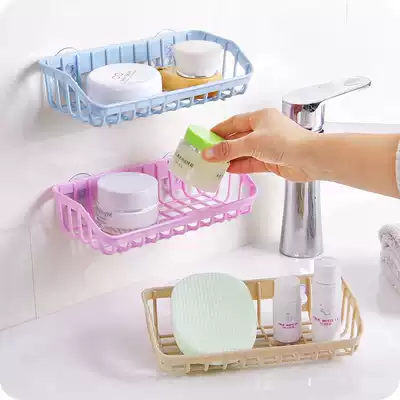 Kitchen wall hanging seasoning rack sink drain suction cup storage layer shelf kitchen utensils small department store